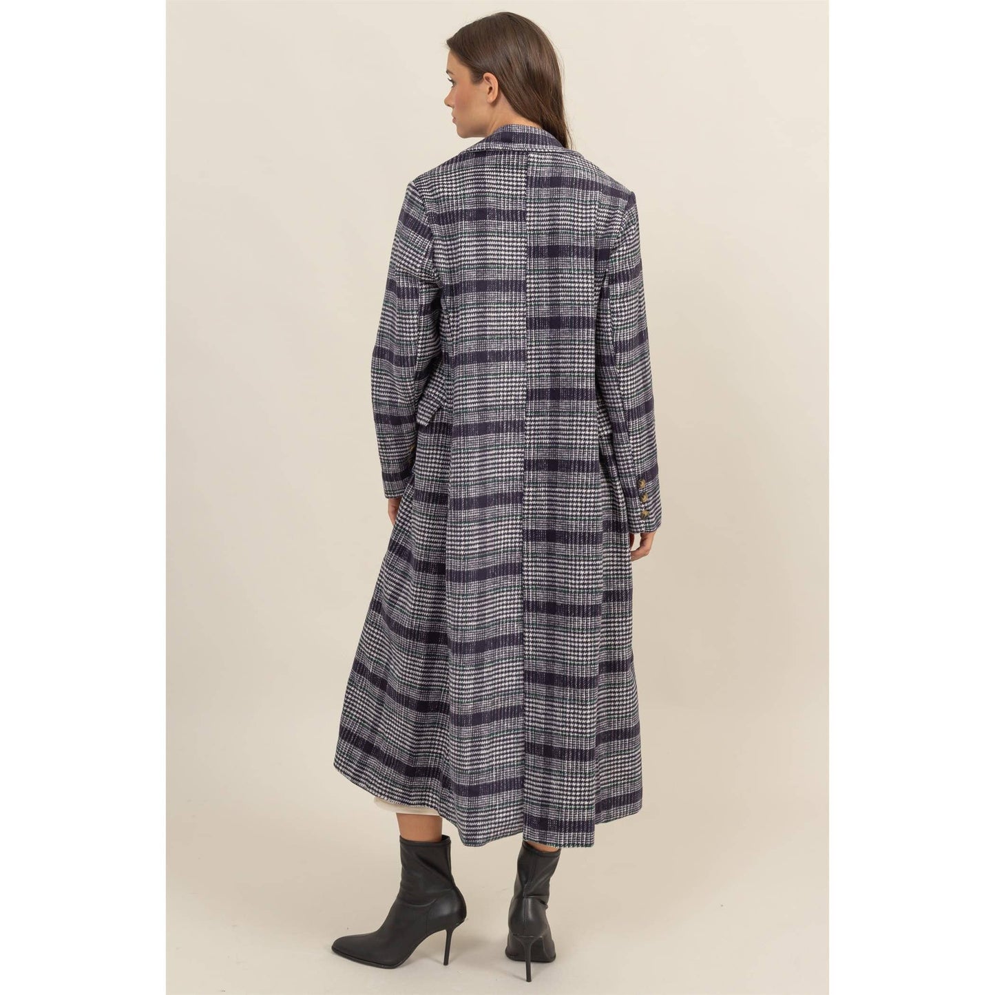 Kyleigh Plaid Long Coat
